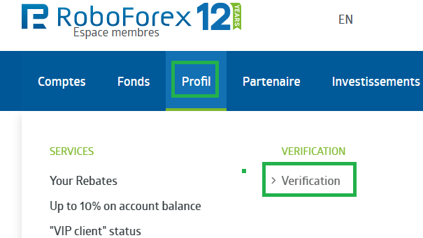 Roboforex Vérification
