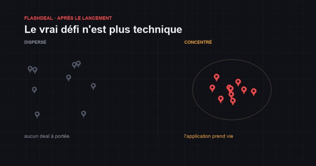 Cartes comparant des utilisateurs dispersés et concentrés géographiquement